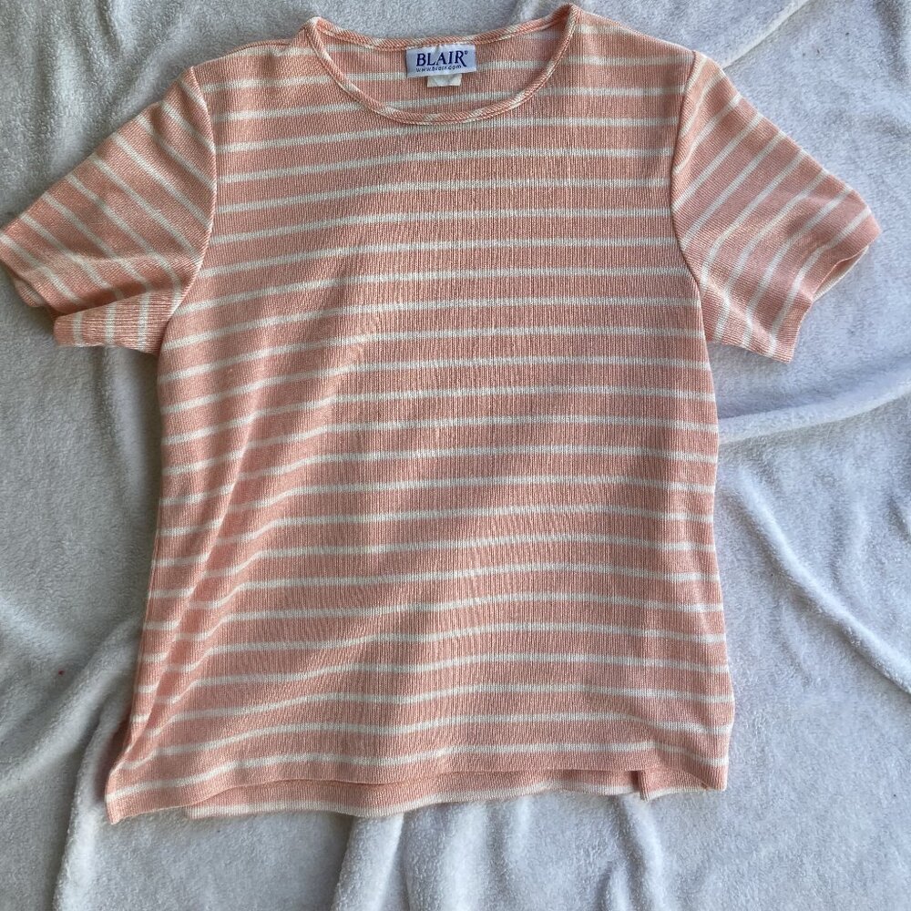 Pink and White Striped Top